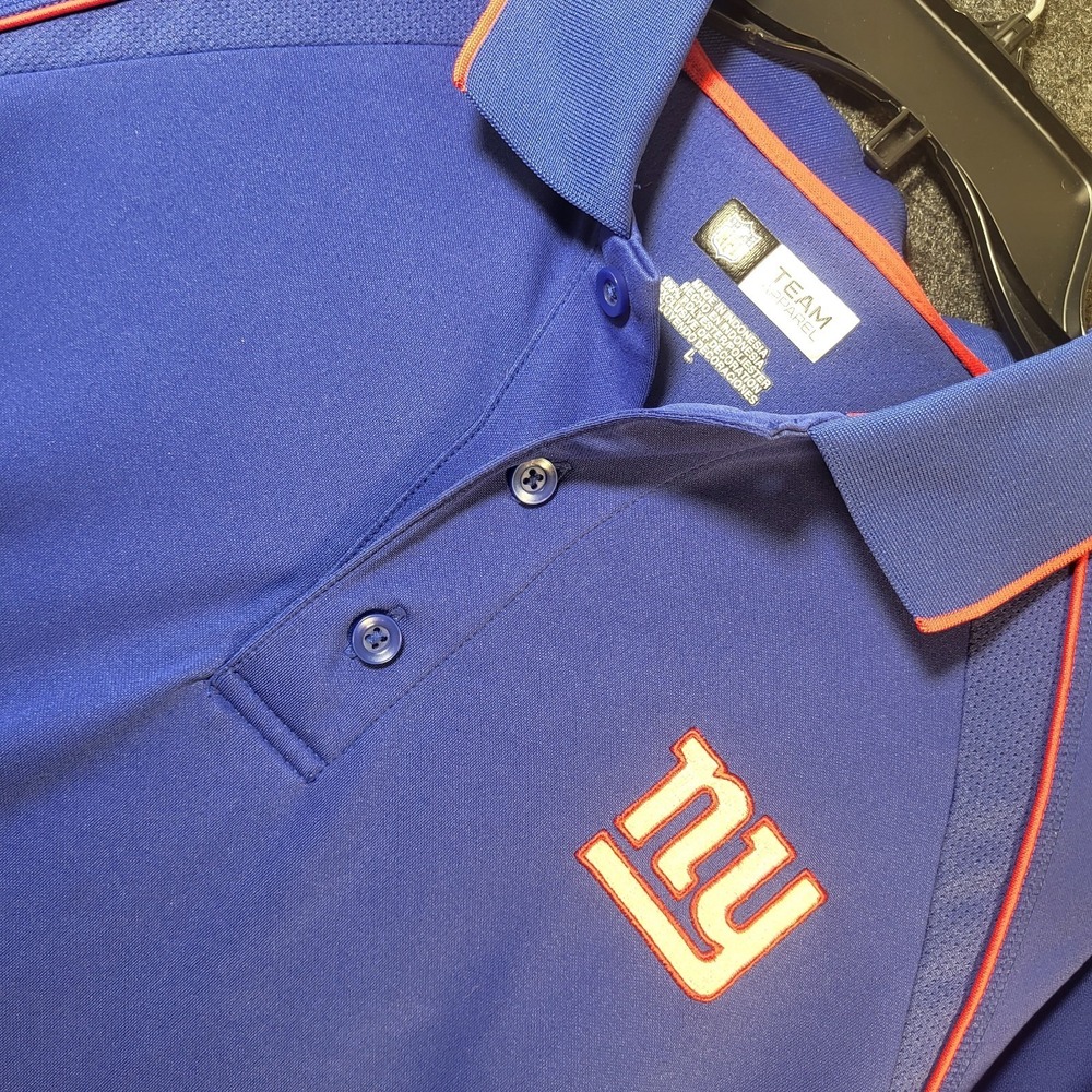 New York Giants NFL Team Apparel Polo Short Sleeve Men's Large Blue